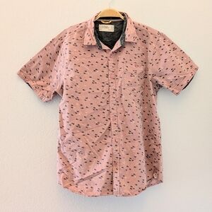 Free Planet Men's Button Down Shirt Large Whale Print